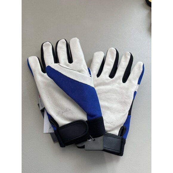 Hand Armour Premium Pigskin Mechanic Glove Large Colorblock Blue White Work NEW - Picture 2 of 6